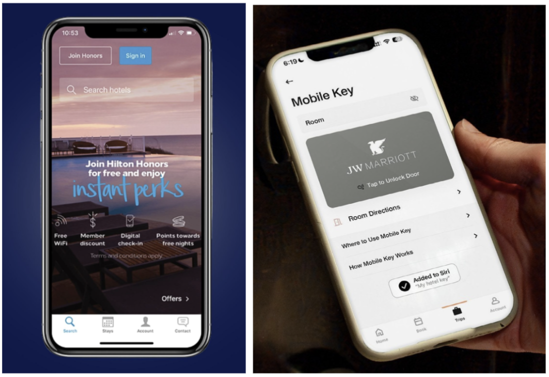 Figure 10: Hilton Honors and Marriott Bonvoy Mobile App