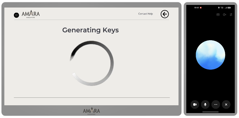 Figure 33: After dispensing the key card, the assistant continues the conversation to confirm room details and capture guest preferences, turning it into a personalisation moment.