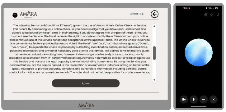 Figure 32: The assistant walks the guest through each stage in real time, escalating exceptions to nearby staff when needed without disrupting the experience.