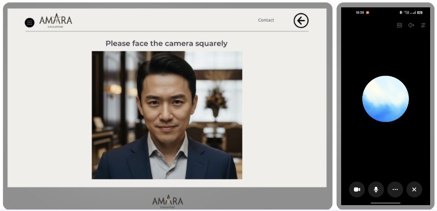 Figure 31: The assistant directs the guest through passport scanning and photo capture using natural language cues such as "Please face the camera squarely".